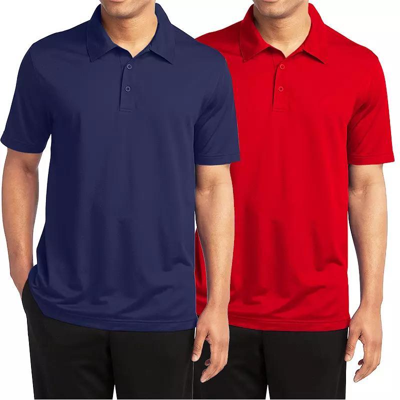 Men's Galaxy By Harvic 2-Pack Moisture-Wicking Polos, Size: XXL, Blue Red Product Image