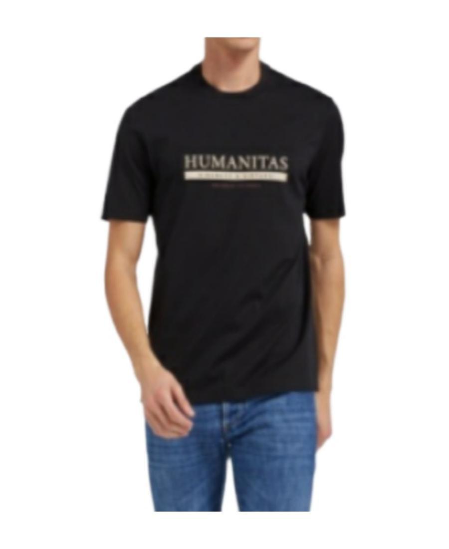 BRUNELLO CUCINELLI Logo-print Cotton T-shirt In Black Product Image