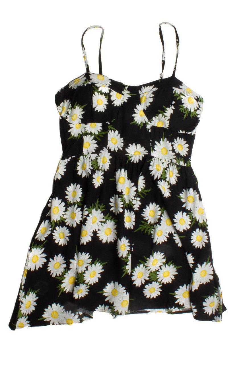 Black Padded Cup Floral Mini Dress Product Image