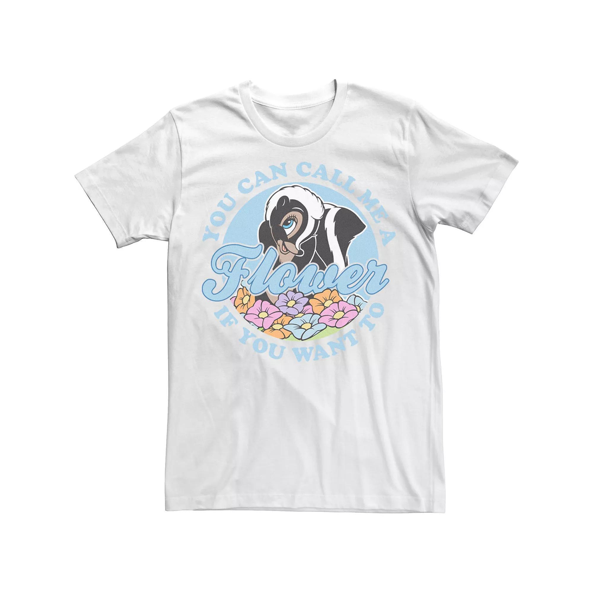 Disney's Bambi You Can Call Me A Flower If You Want To Men's Tee, Size: Large, White Product Image