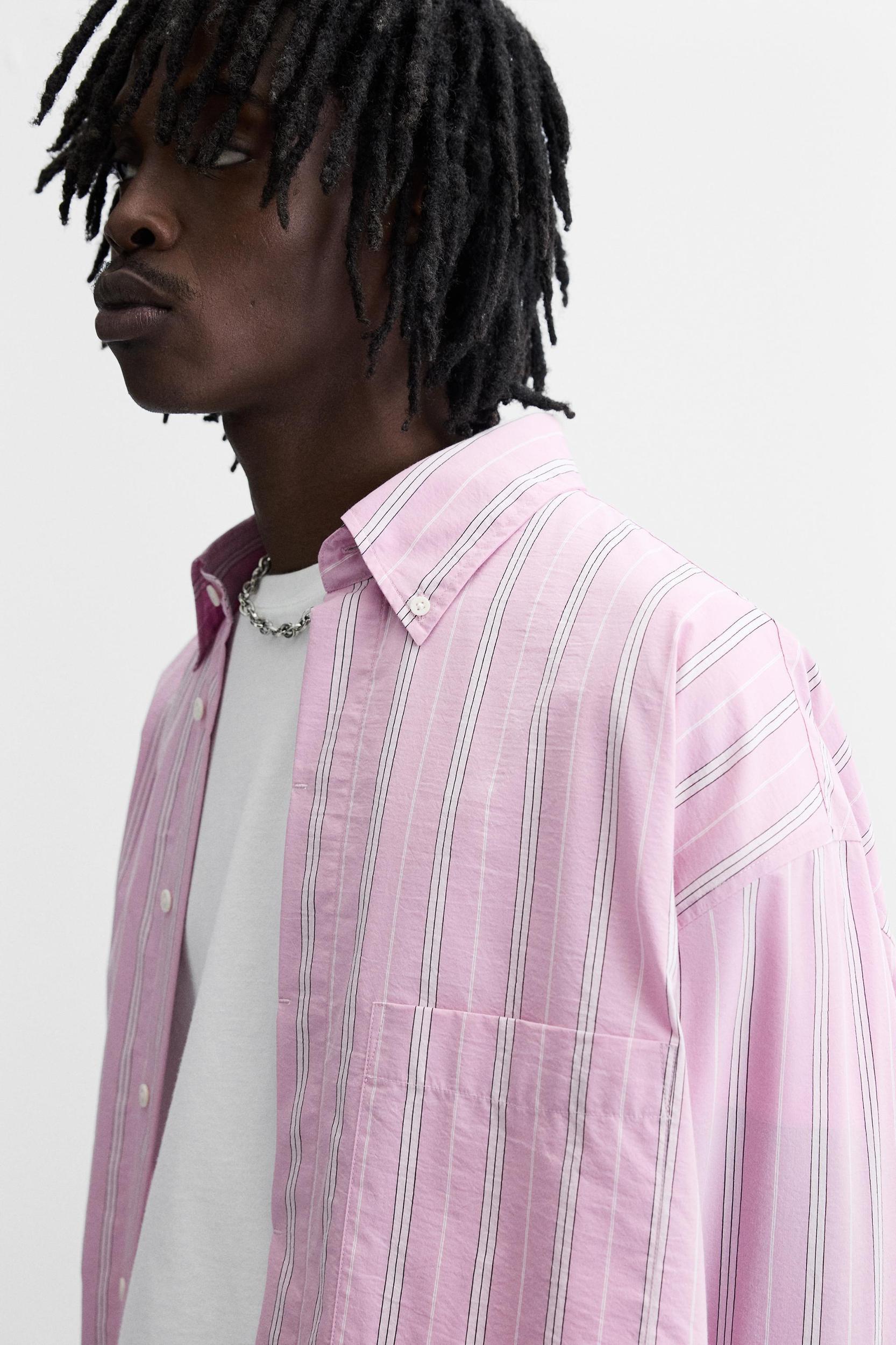 STRIPED RELAXED FIT SHIRT Product Image