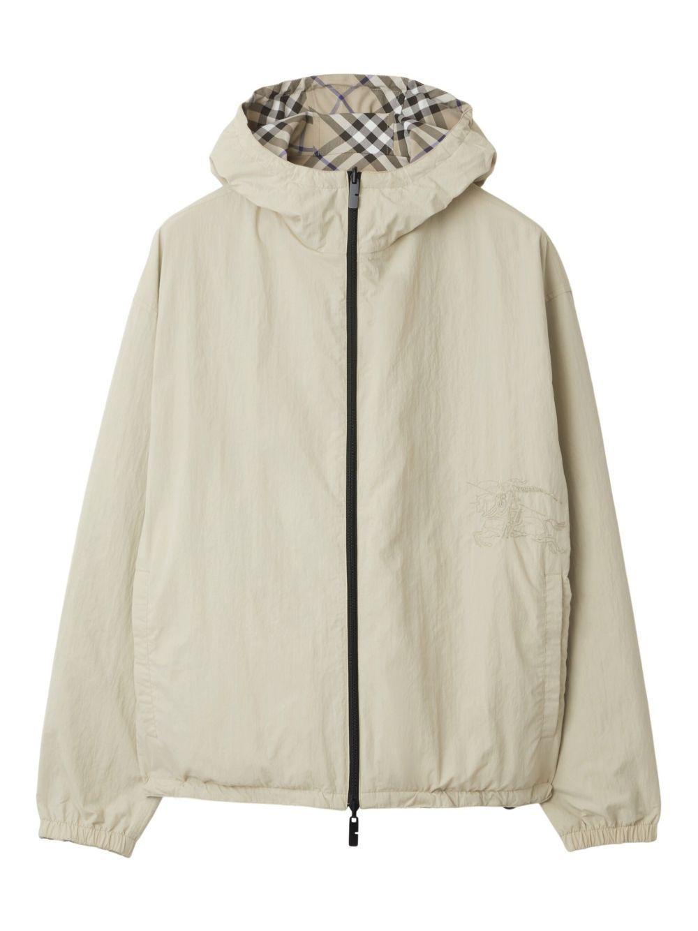 checked reversible hooded jacket Product Image