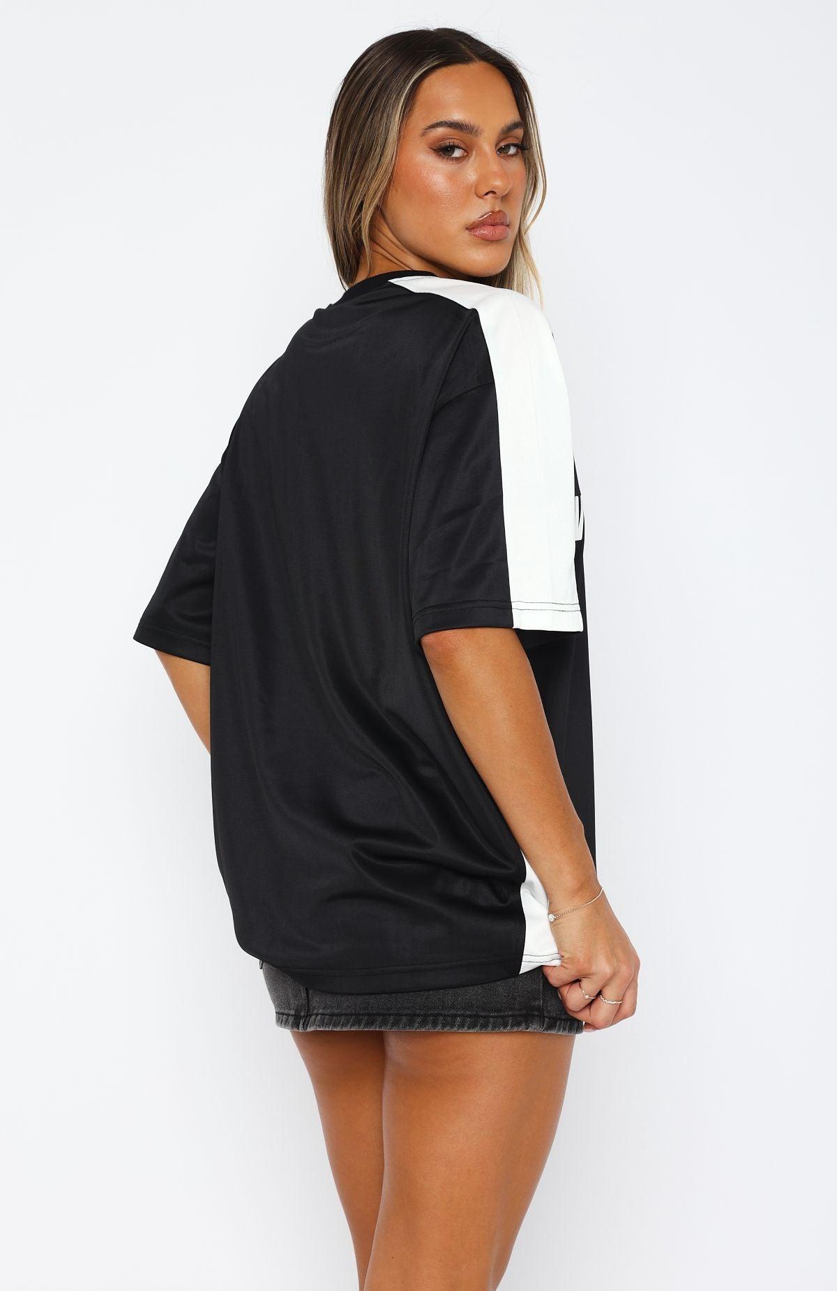 Checking Up On You Oversized Jersey Black Product Image