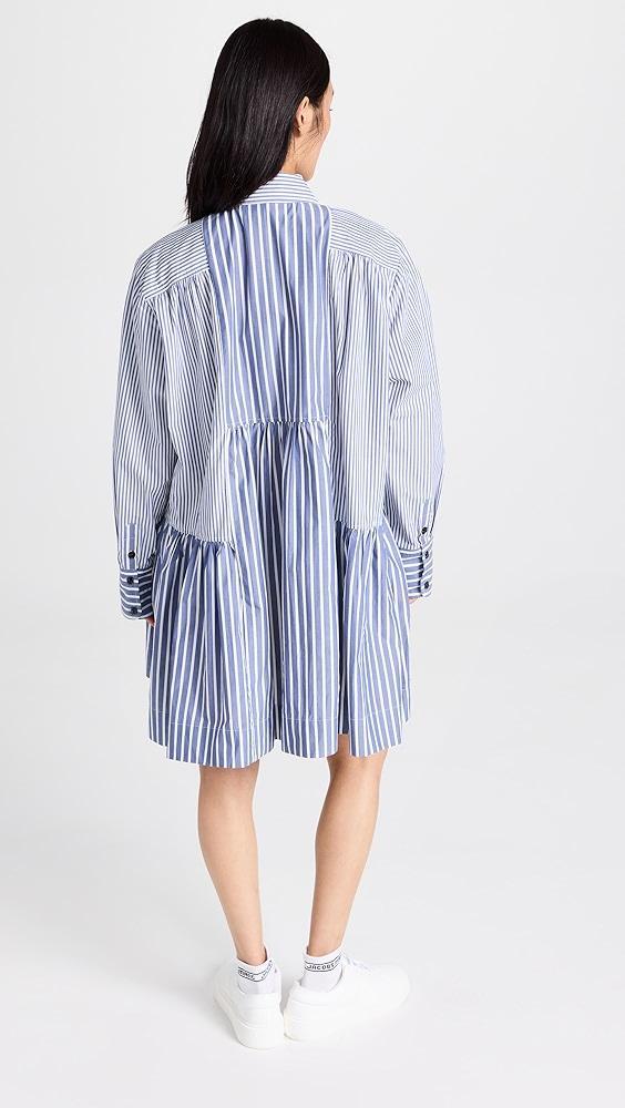 GANNI Stripe Cotton Wide Mini Shirt Dress | Shopbop Product Image