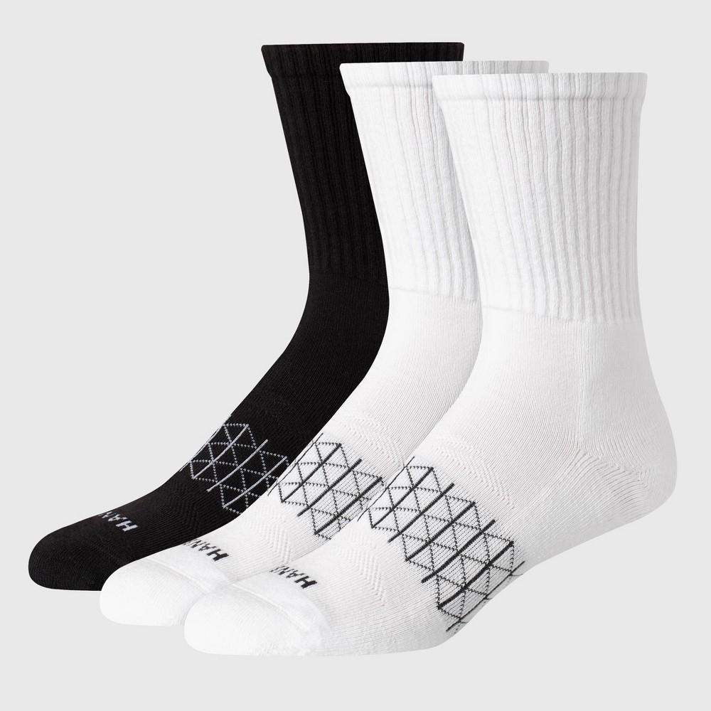 Hanes Mens 3pk Absolute Active Cushioned Crew Socks 6-12: Arch Support Product Image