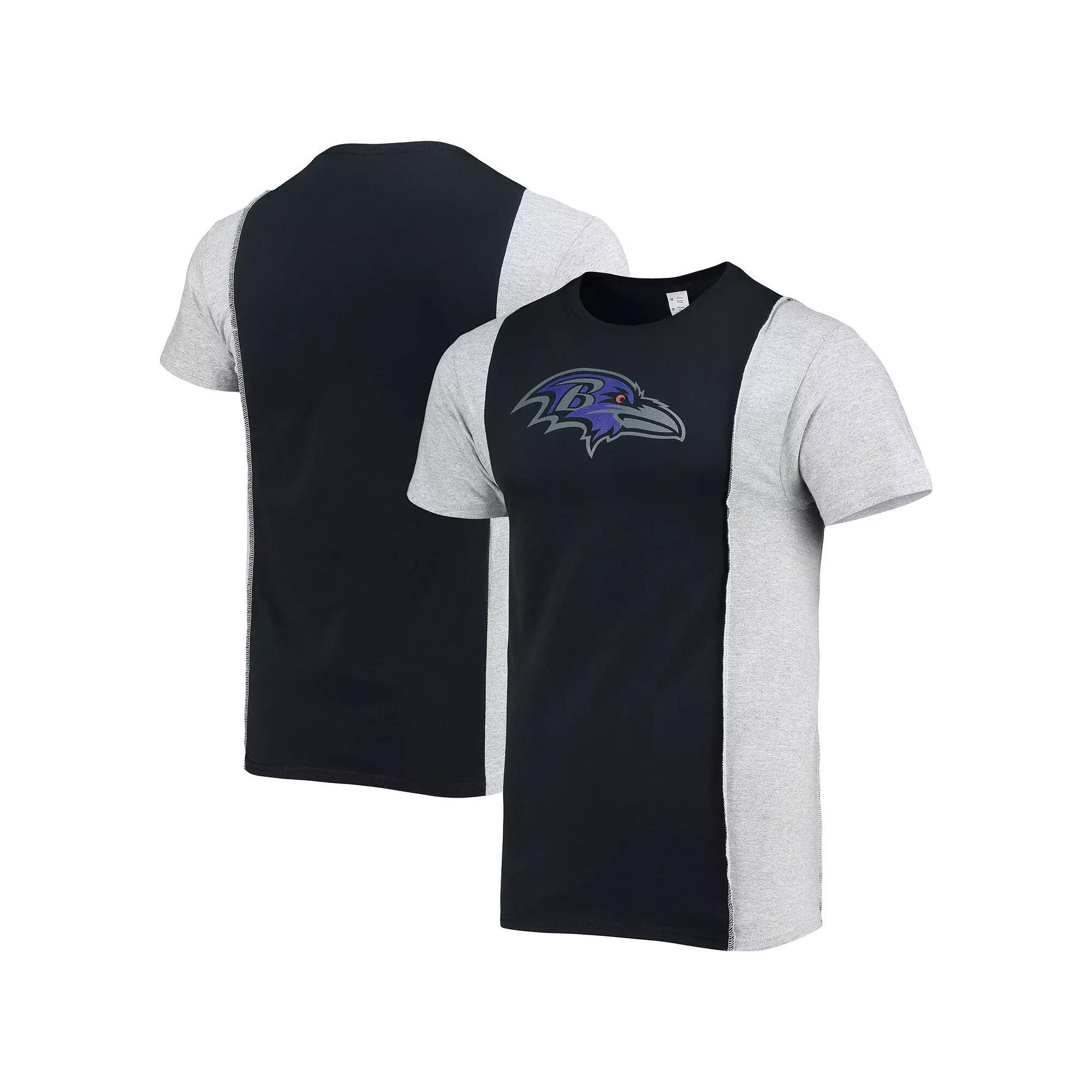 Mens Refried Apparel /Heathered Gray Baltimore Ravens Sustainable Split T-Shirt Product Image