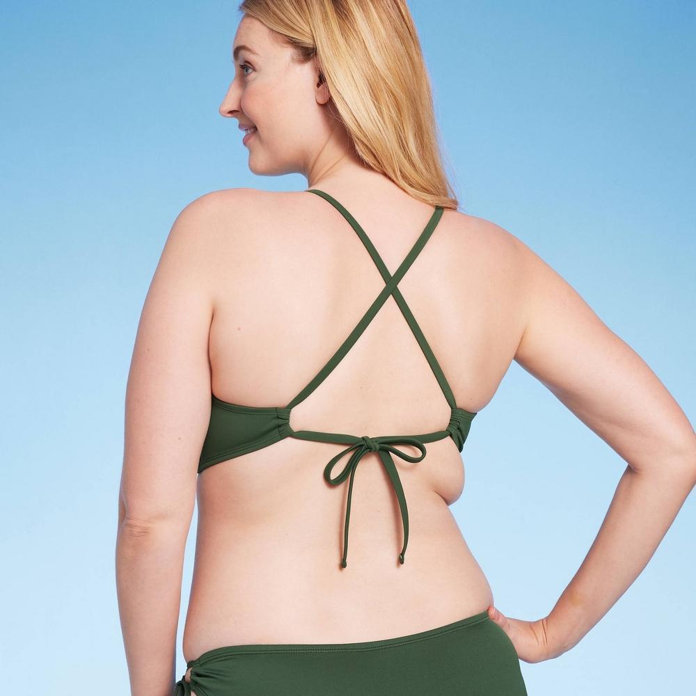 Womens Longline Ring Detail Underwire Bikini Top - Shade & Shore Black 34D Product Image