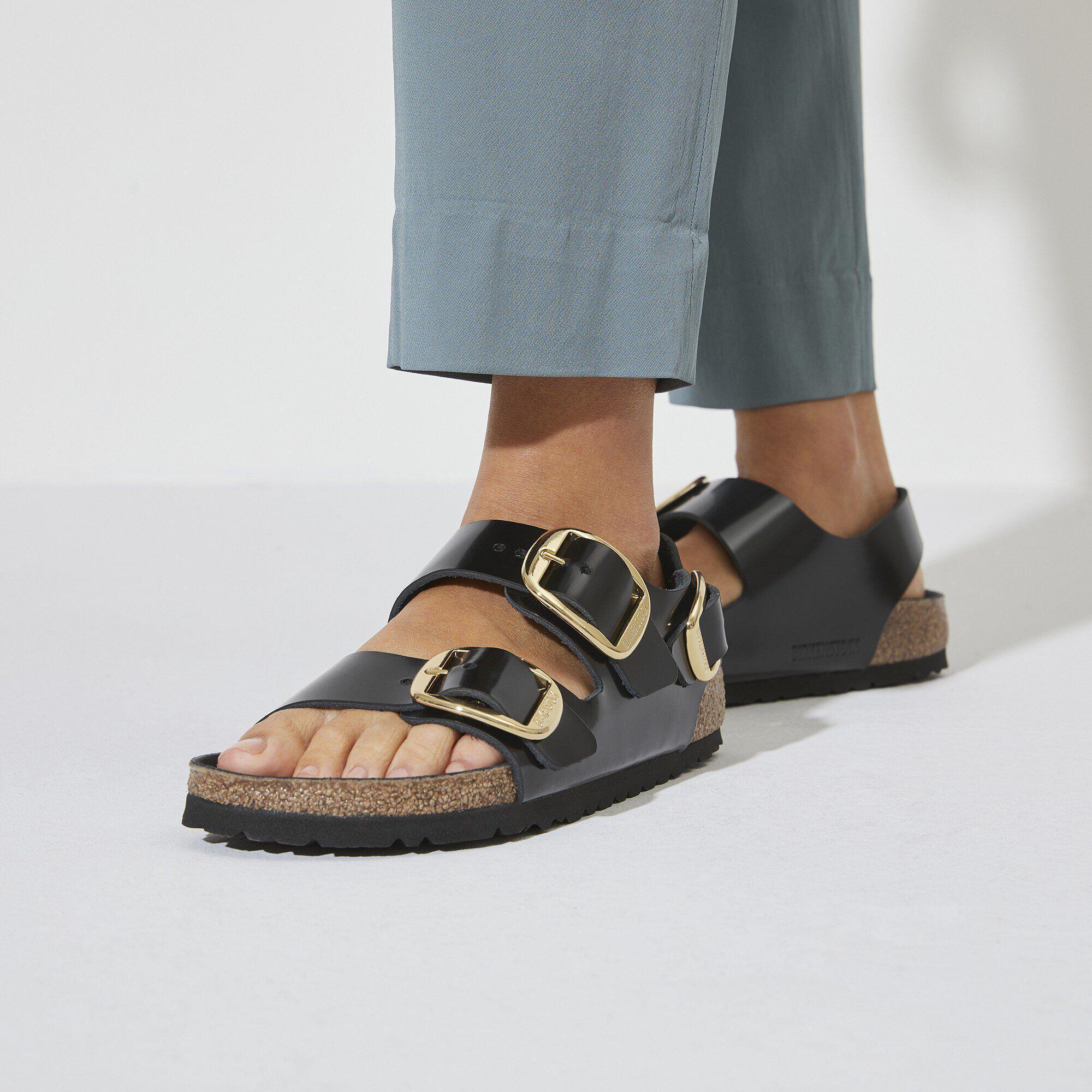 Milano Big Buckle Natural Leather Patent Product Image