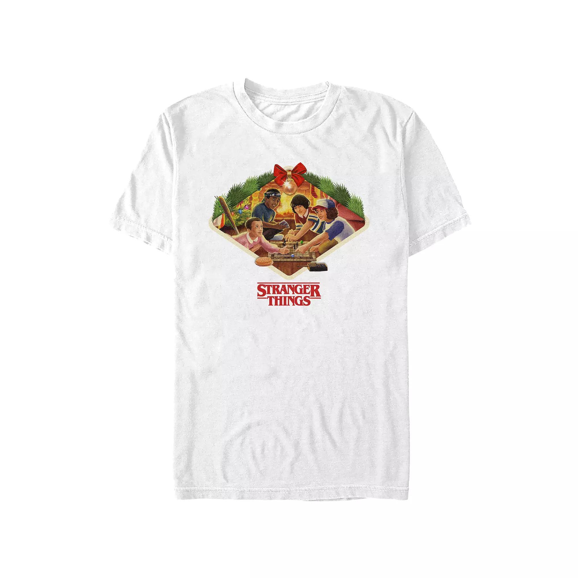 Men's Stranger Things Christmas Game Graphic Tee, Size: Small, White Product Image