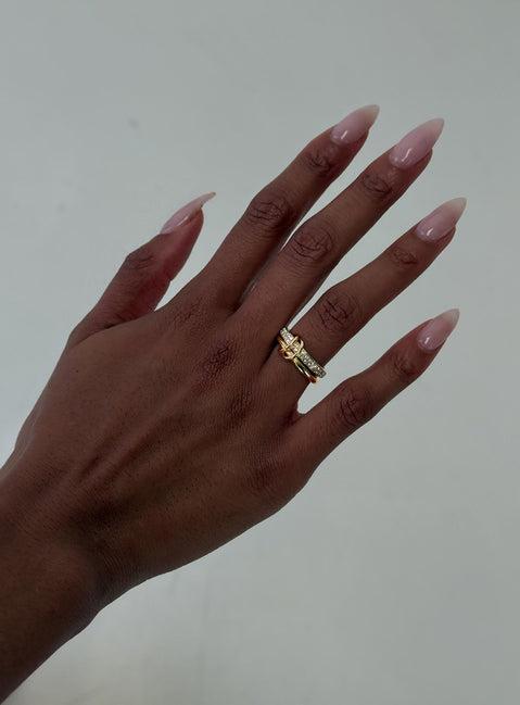 Something Sweet Stacked Ring Gold Product Image
