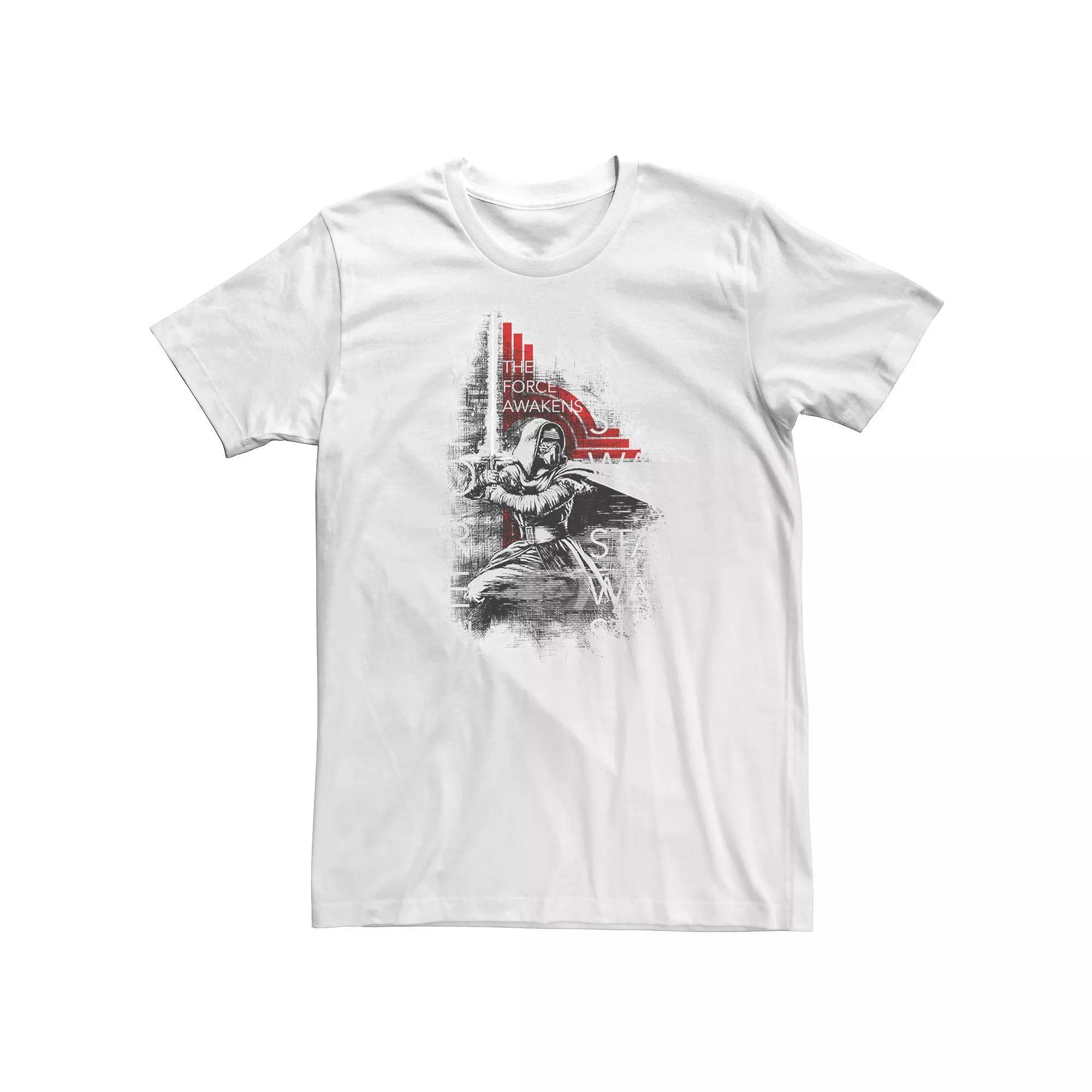 Big & Tall Star Wars Kylo Ren Action Sketch Tee, Men's, Size: 4XL, White Product Image