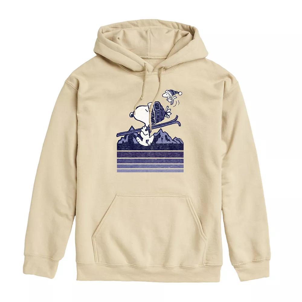 Mens Peanuts Snoopy Ski Stripes Graphic Hoodie Brown Product Image