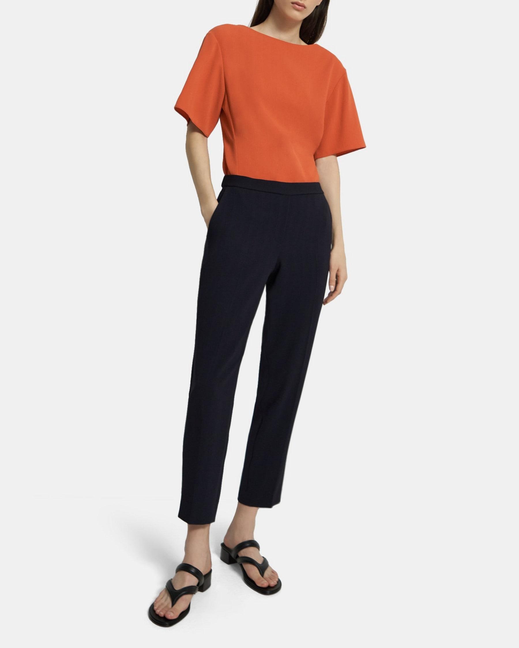 Treeca Pull-On Pant in Striped Admiral Crepe Product Image