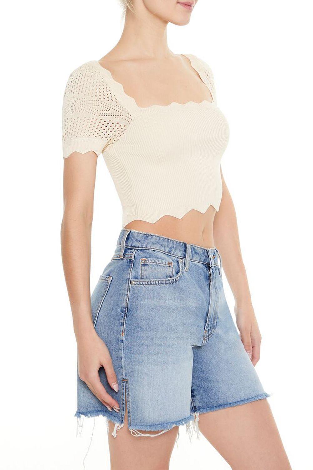 Scalloped Sweater-Knit Top | Forever 21 Product Image