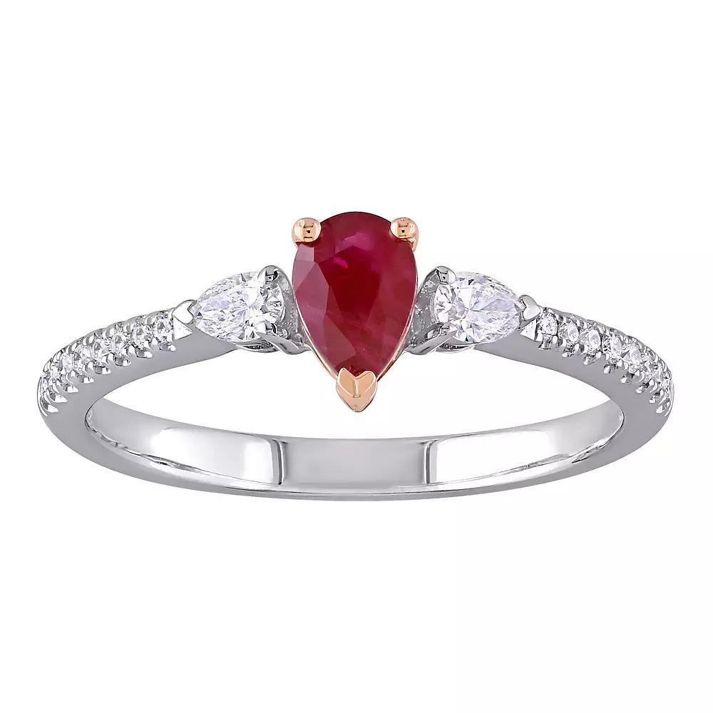 Stella Grace 14k Two Tone Gold Ruby & 1/4 Carat T.W. Diamond Ring, Womens Product Image