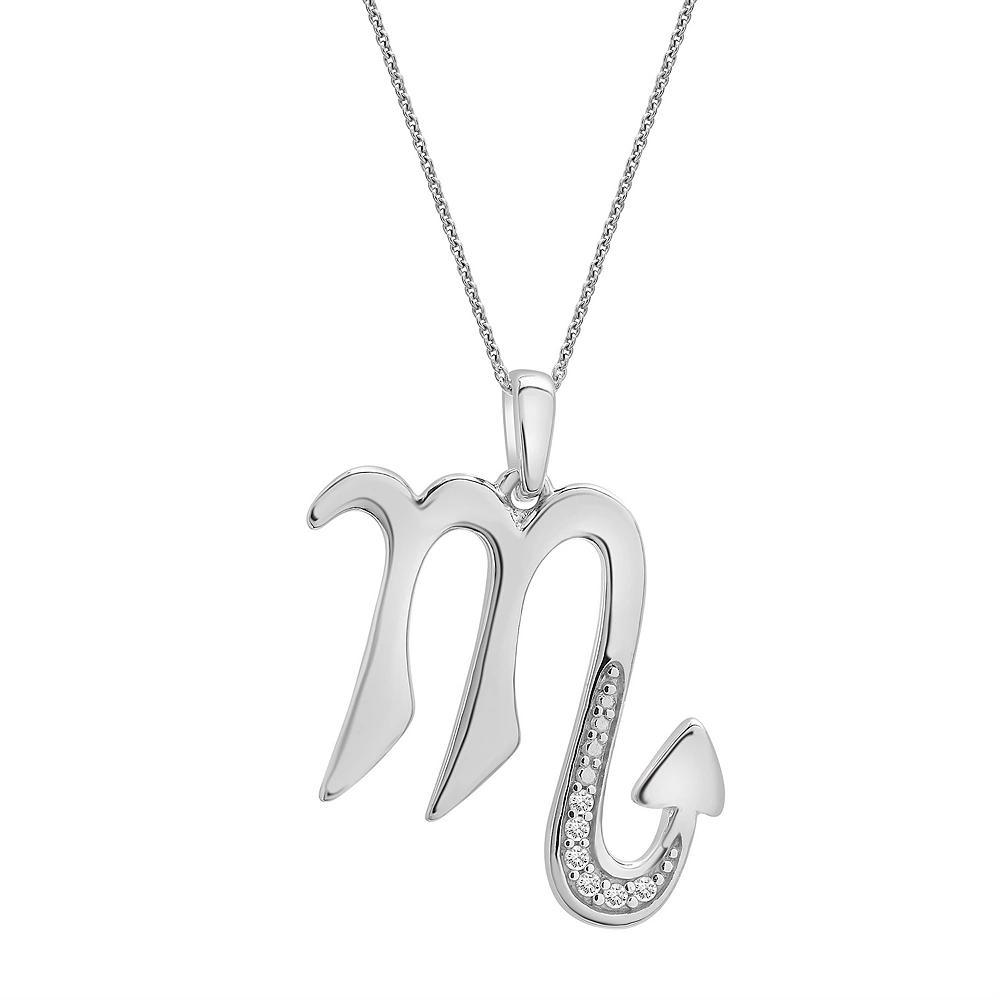 Sterling Silver Diamond Accent Zodiac Sign Pendant Necklace, Women's, Size: 18", Aries Product Image
