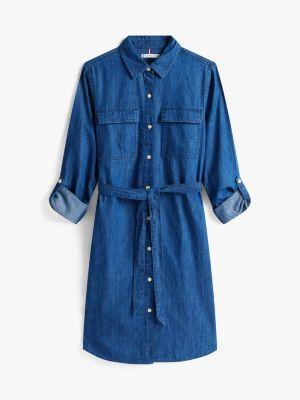 Belted Utility Denim Shirtdress Product Image