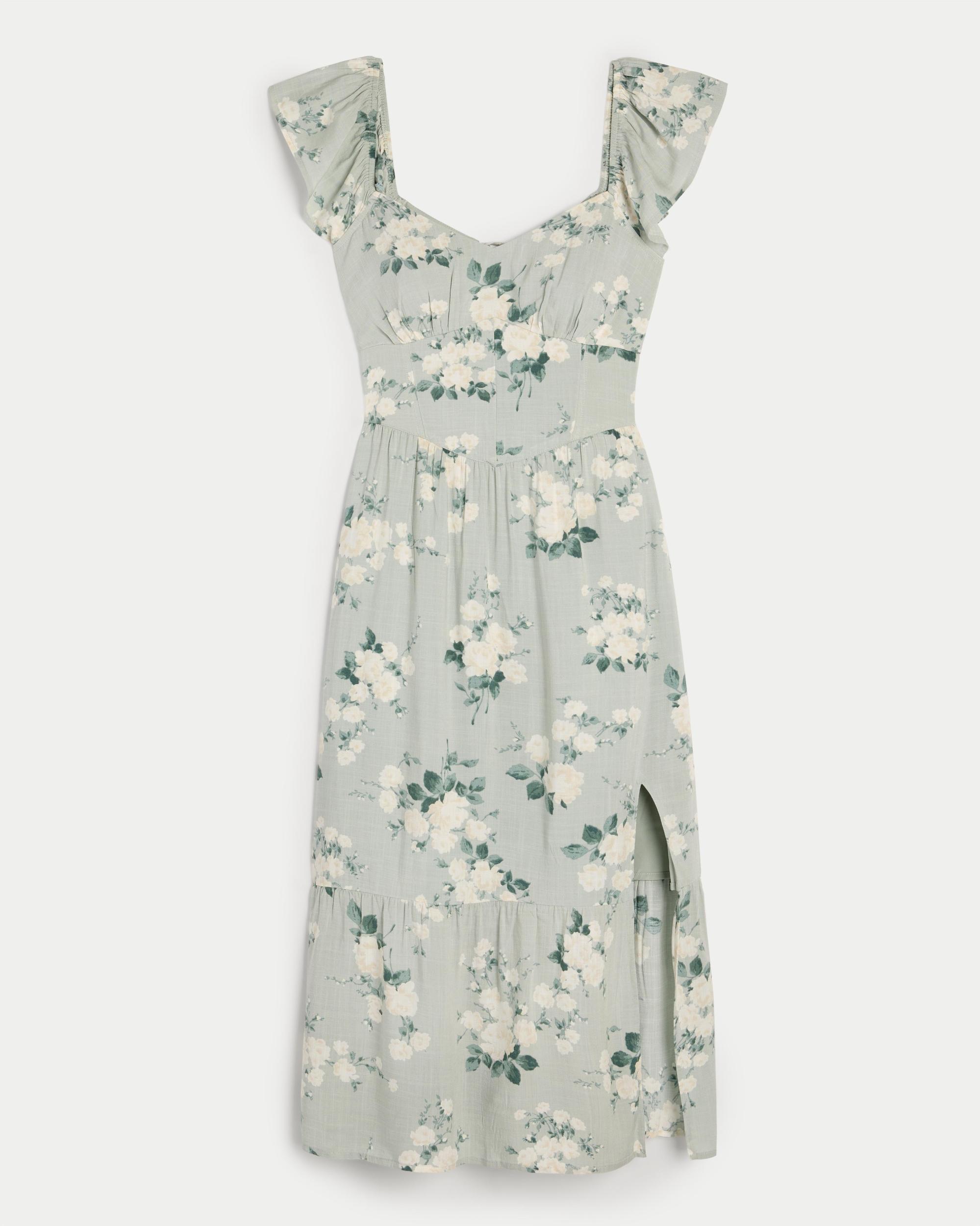 Lace-Up Back Midi Dress Product Image