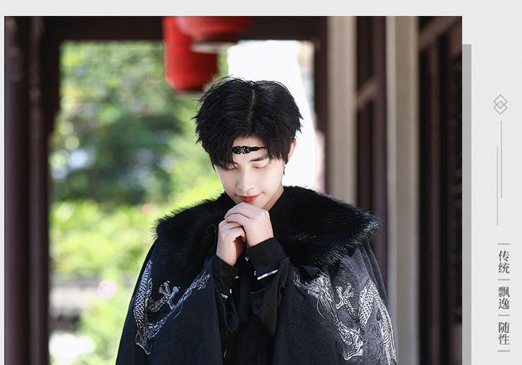Traditional Chinese Embroidered Long Coat / Long-Sleeve Top / Maxi A-Line Skirt / Set Product Image