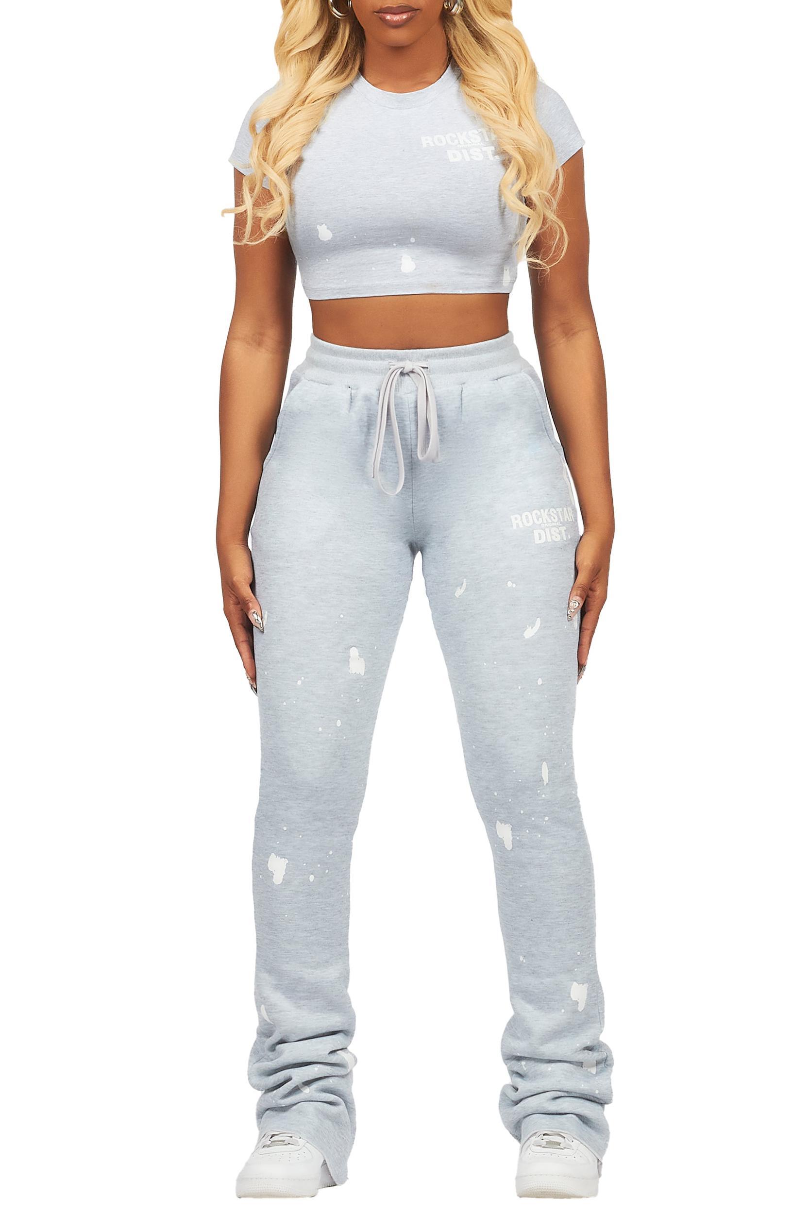 Kristina Heather Grey T-Shirt Super Stacked Trackset Female Product Image