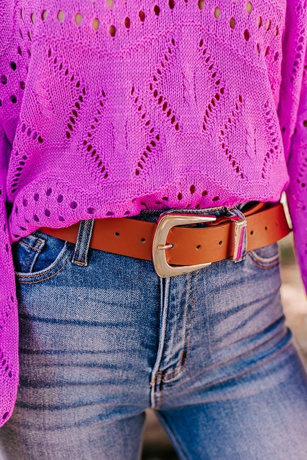 People Like Us Faux Leather Belt In Camel Product Image