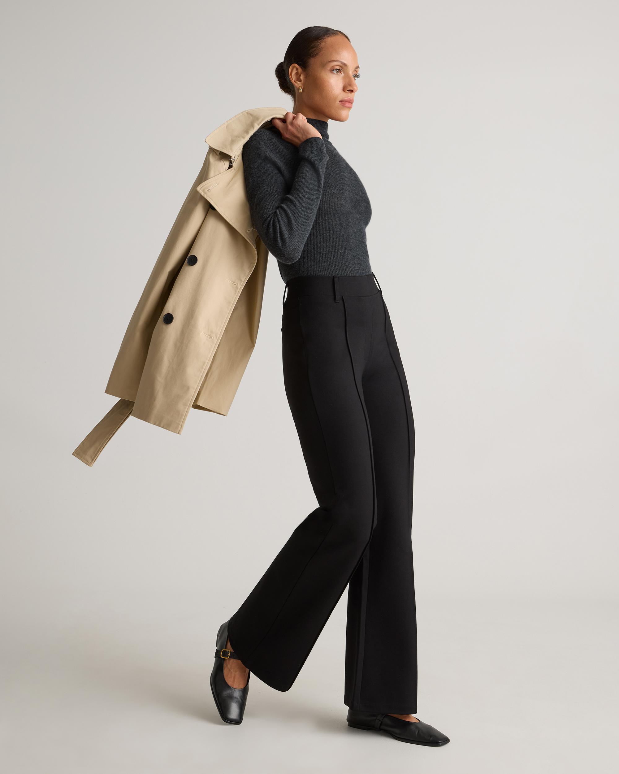 Quince | Women's Ultra-Stretch Ponte Flare Leg Pants Size XS, Rayon Product Image