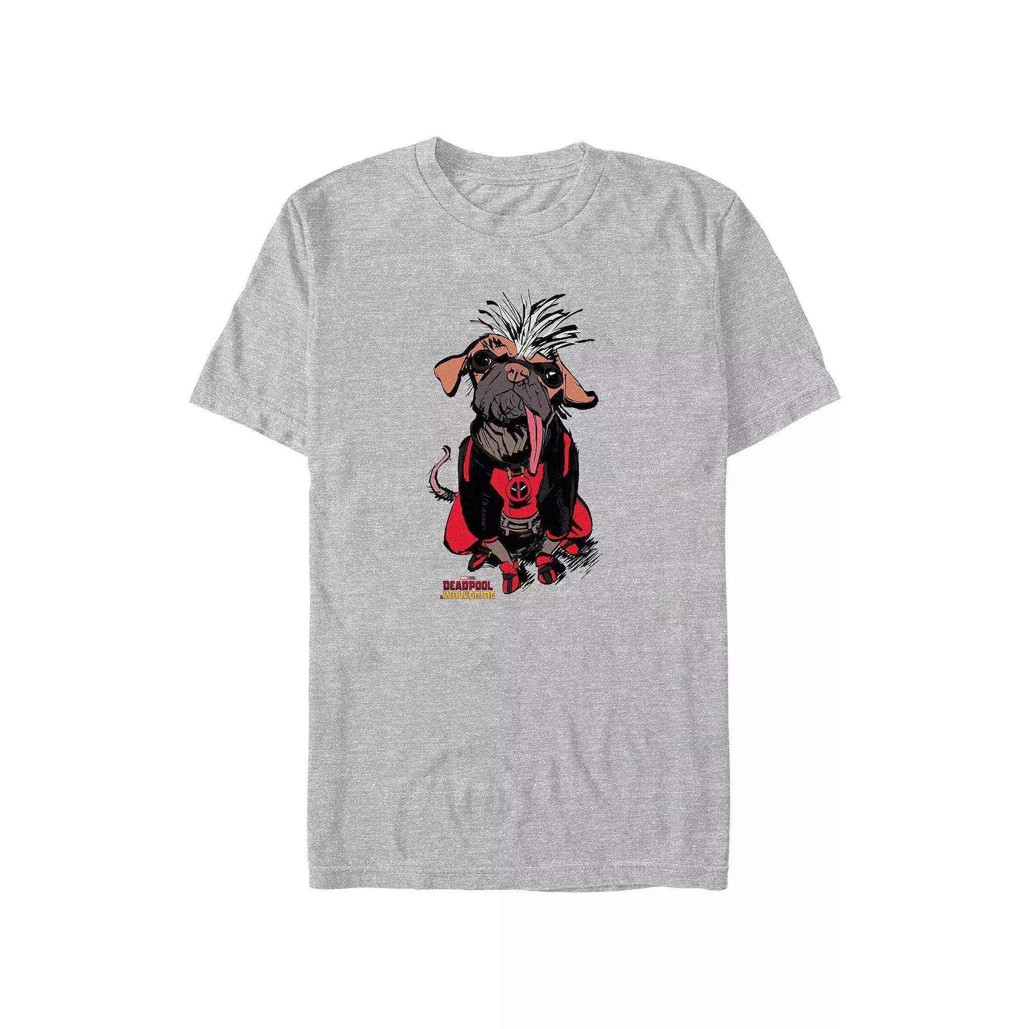 Big & Tall Marvel Deadpool & Wolverine Cute Dogpool Graphic Tee, Men's, Size: 4XL Tall, Athletic Grey Product Image