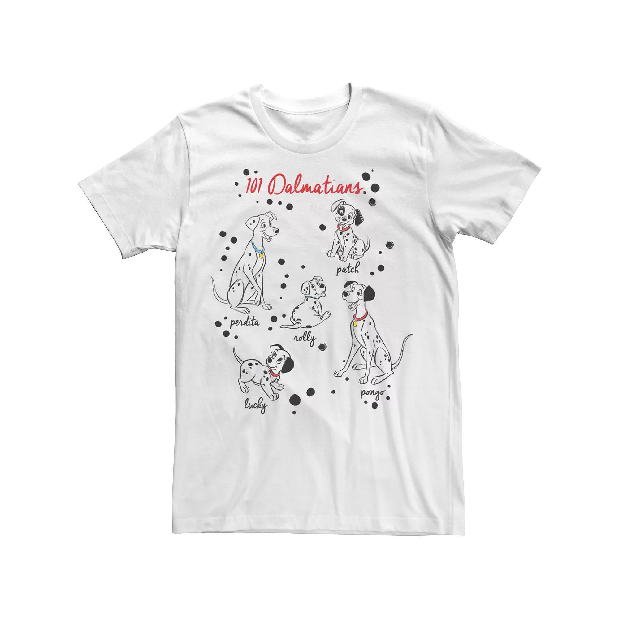 Disney's 101 Dalmatians Puppy Names Men's Tee, Size: Medium, White Product Image