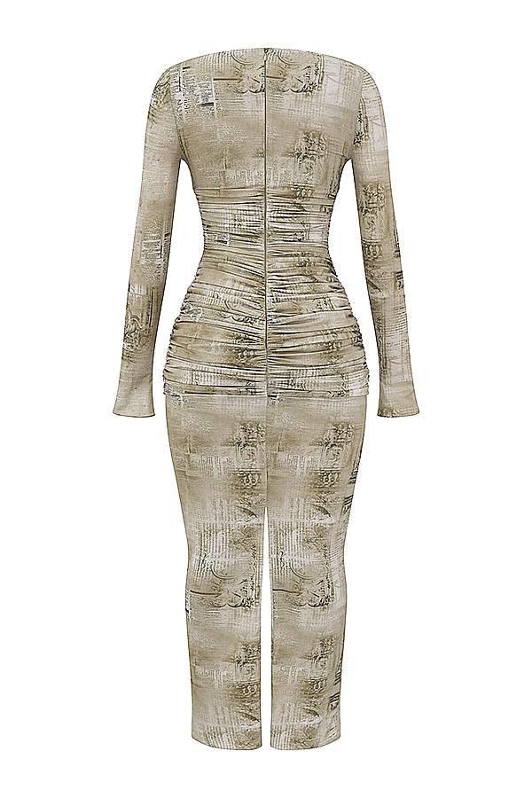 Lanetta Pale Sage Print Maxi Dress Product Image