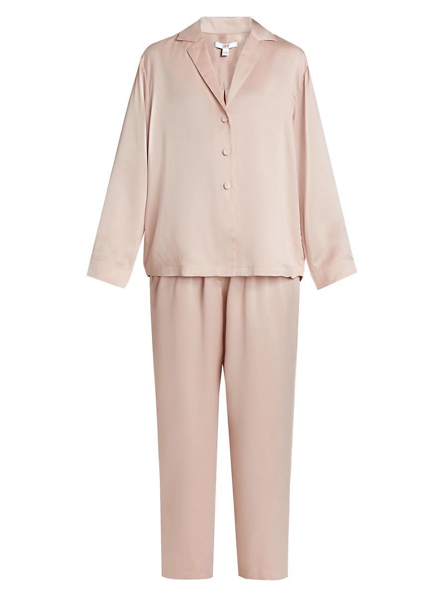 Womens Washable Silk Long-Sleeve Pajamas Product Image