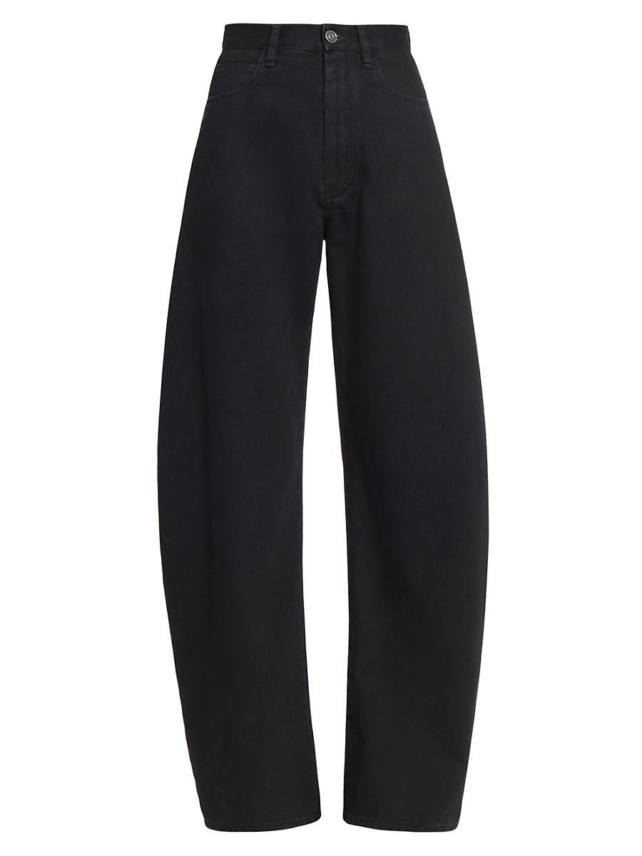 Womens Round High-Rise Denim Jeans Product Image