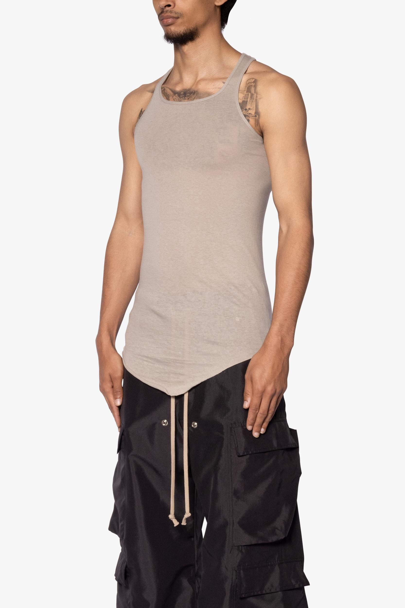 Sheer Knit Racer Tank - Bone Product Image