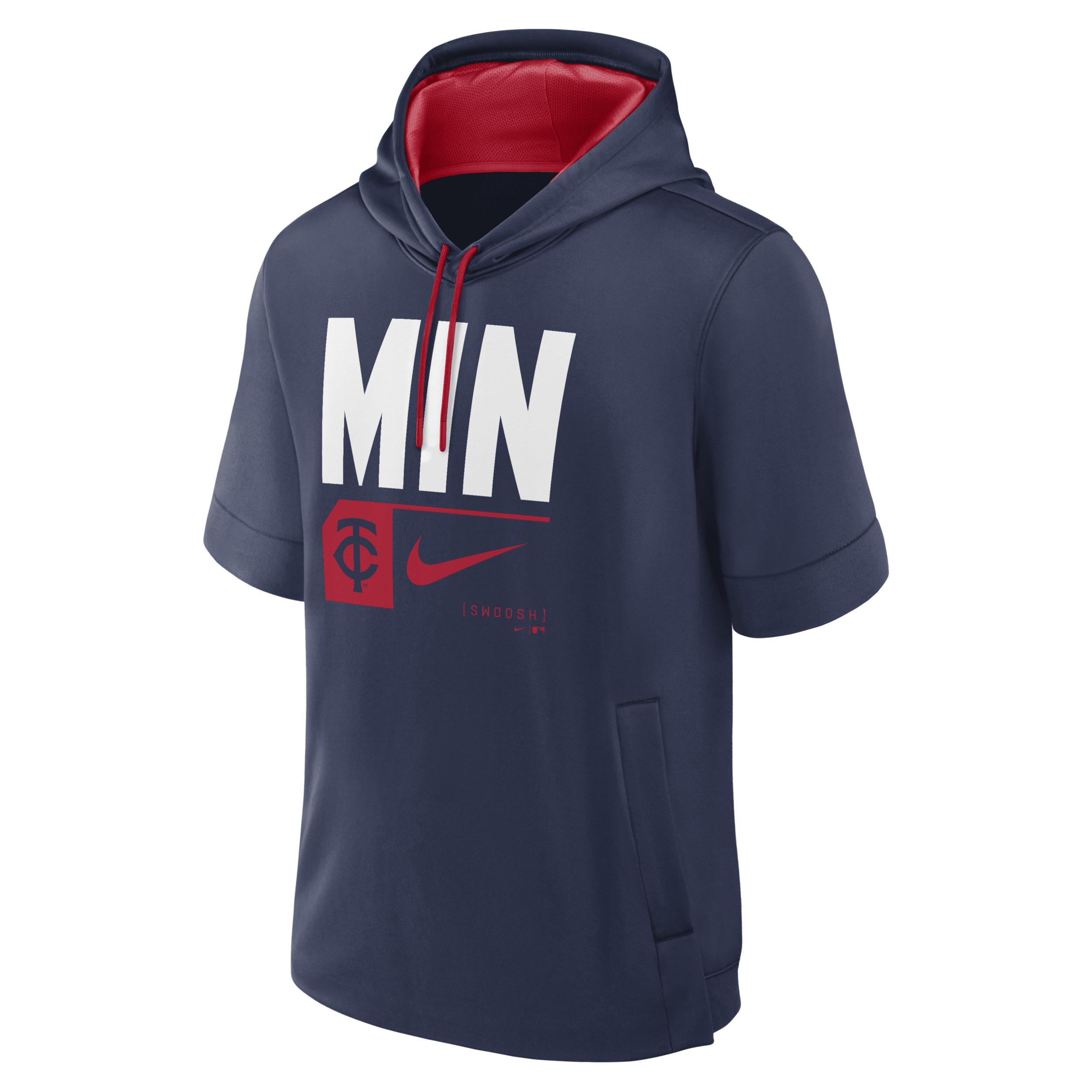 Men's Nike Royal Toronto Blue Jays Tri Code Lockup Short Sleeve Pullover Hoodie, Size: 2XL, Jay Blue Product Image