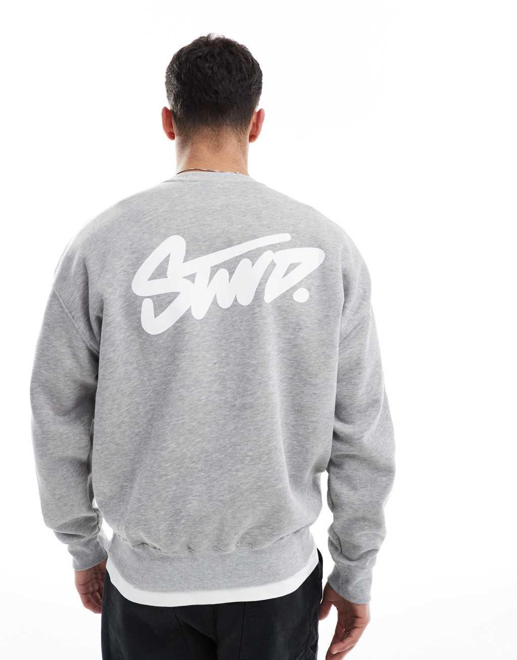 Pull&Bear STWD sweatshirt in gray Product Image