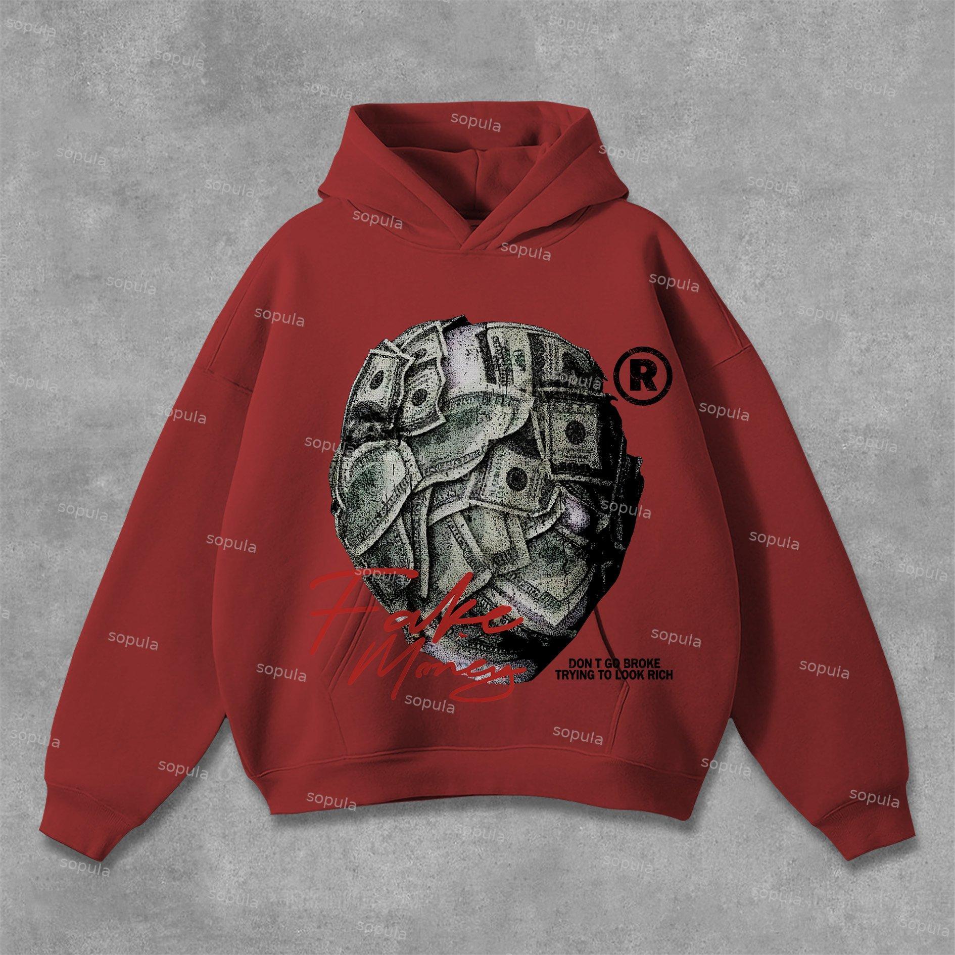 Sopula Don't Go Broke Trying To Look Rich Graphics Pocket Hoodie Product Image