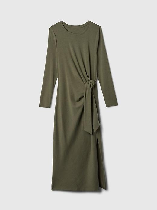 Modern Rib Tie-Knot Midi Dress Product Image