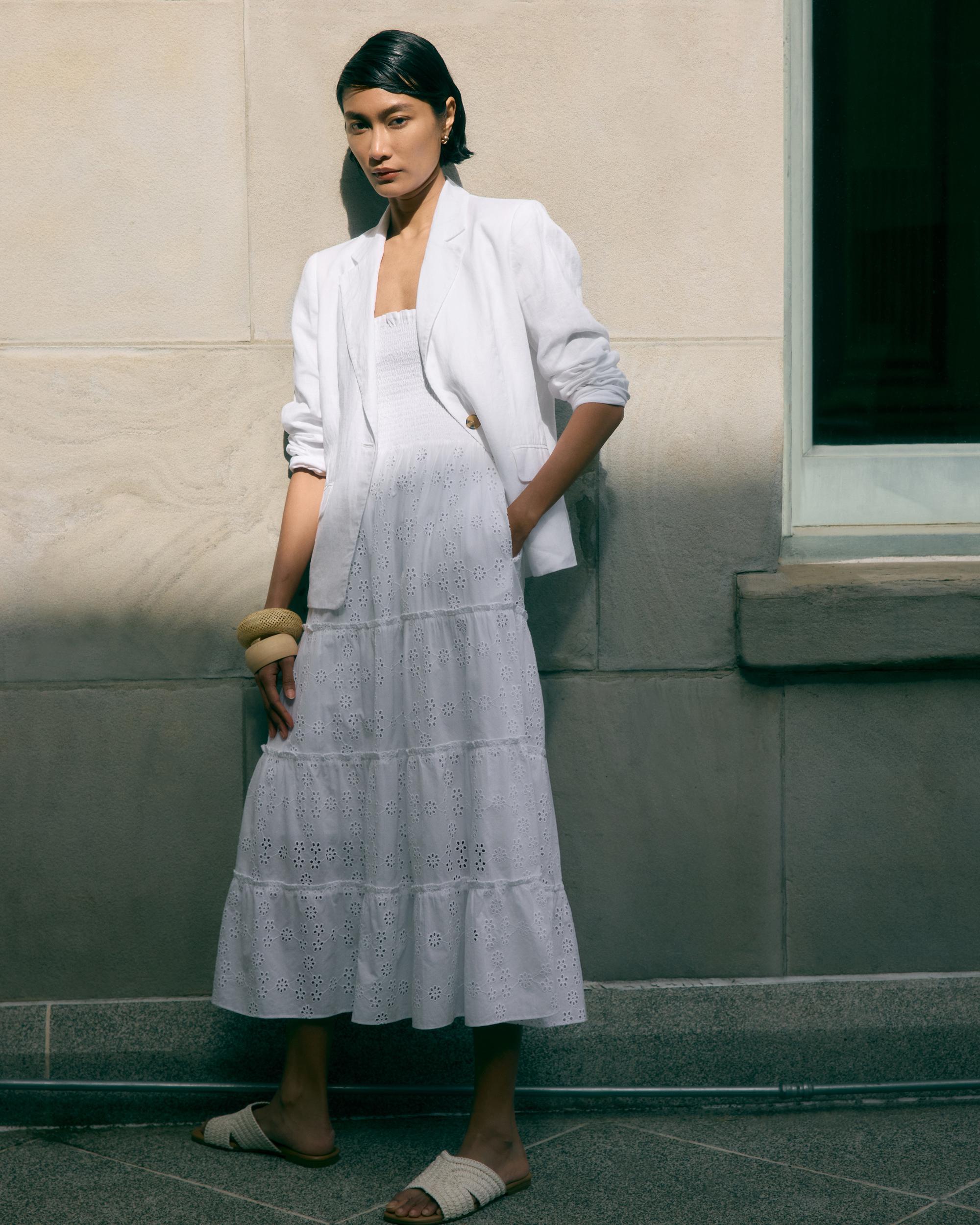 Quince | Women's Smocked Midi Dress Size XL, Organic Cotton Product Image