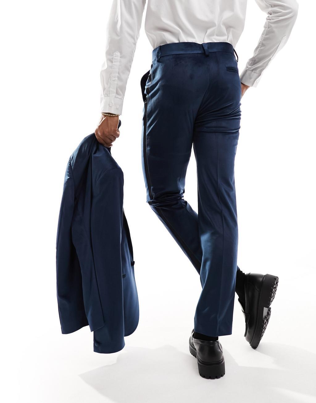 ASOS DESIGN slim tuxedo suit pants Product Image