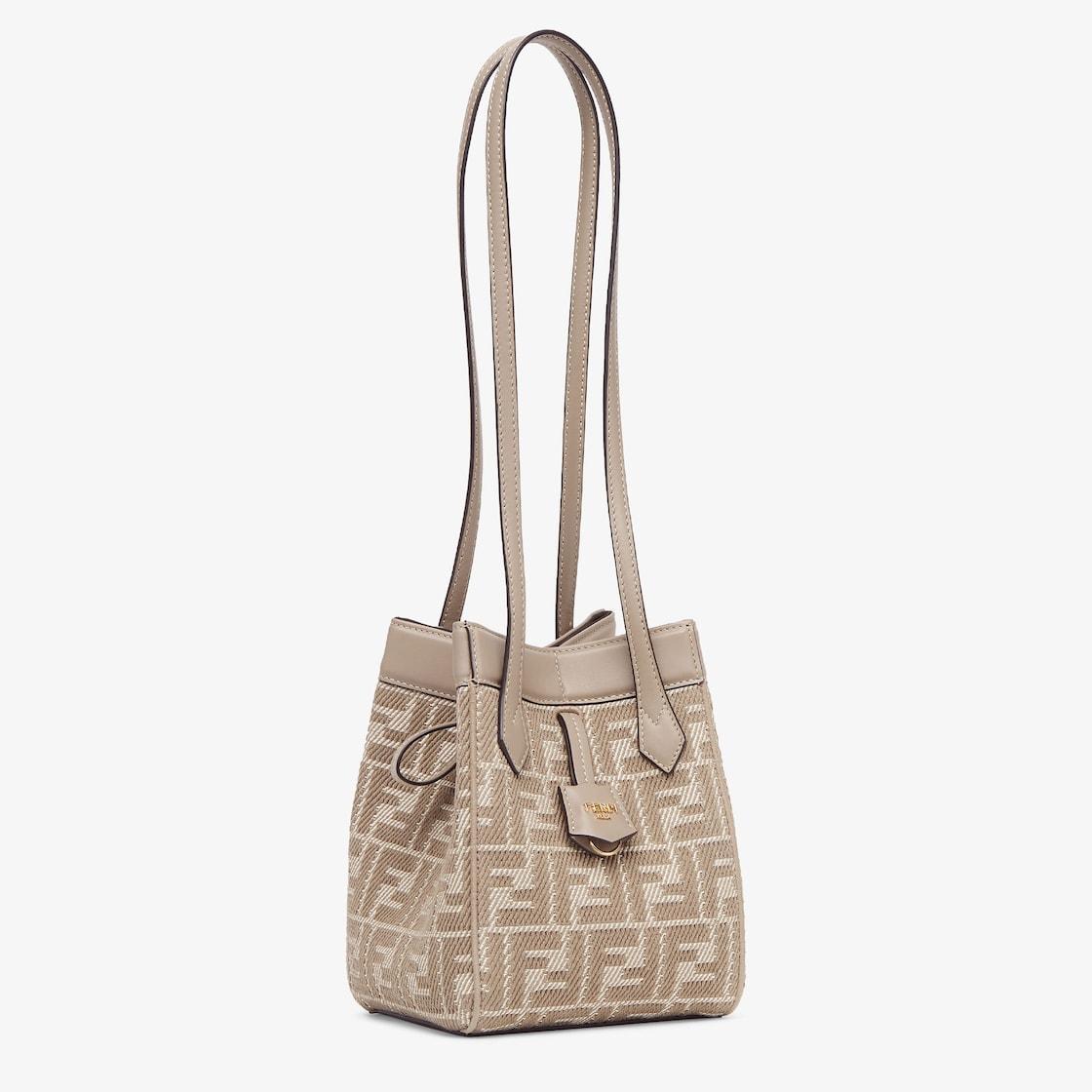 Fendi Origami MiniDove gray denim-effect FF jacquard transformable mini-bag Product Image