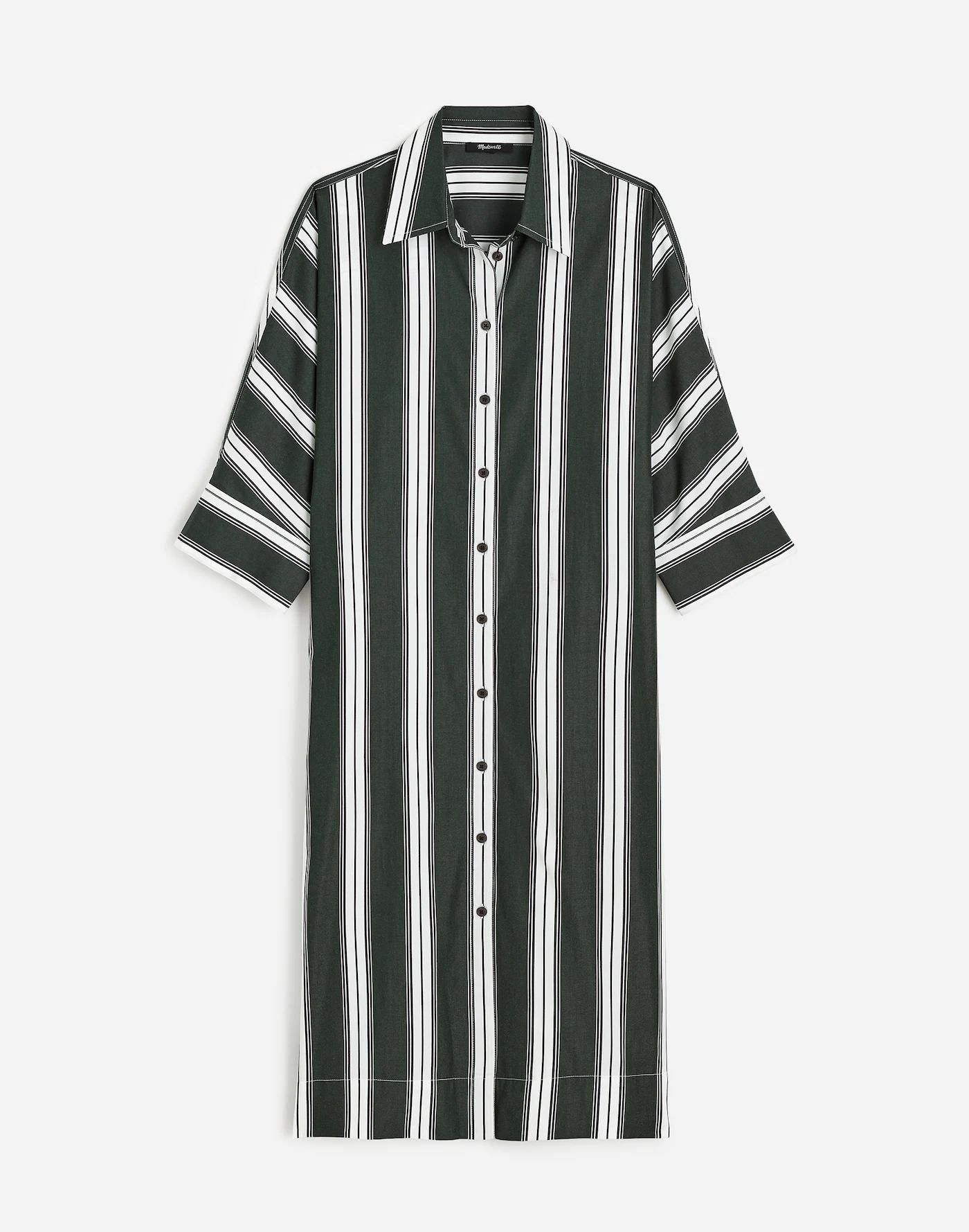 Dolman Midi Shirtdress in Stripe Poplin Product Image