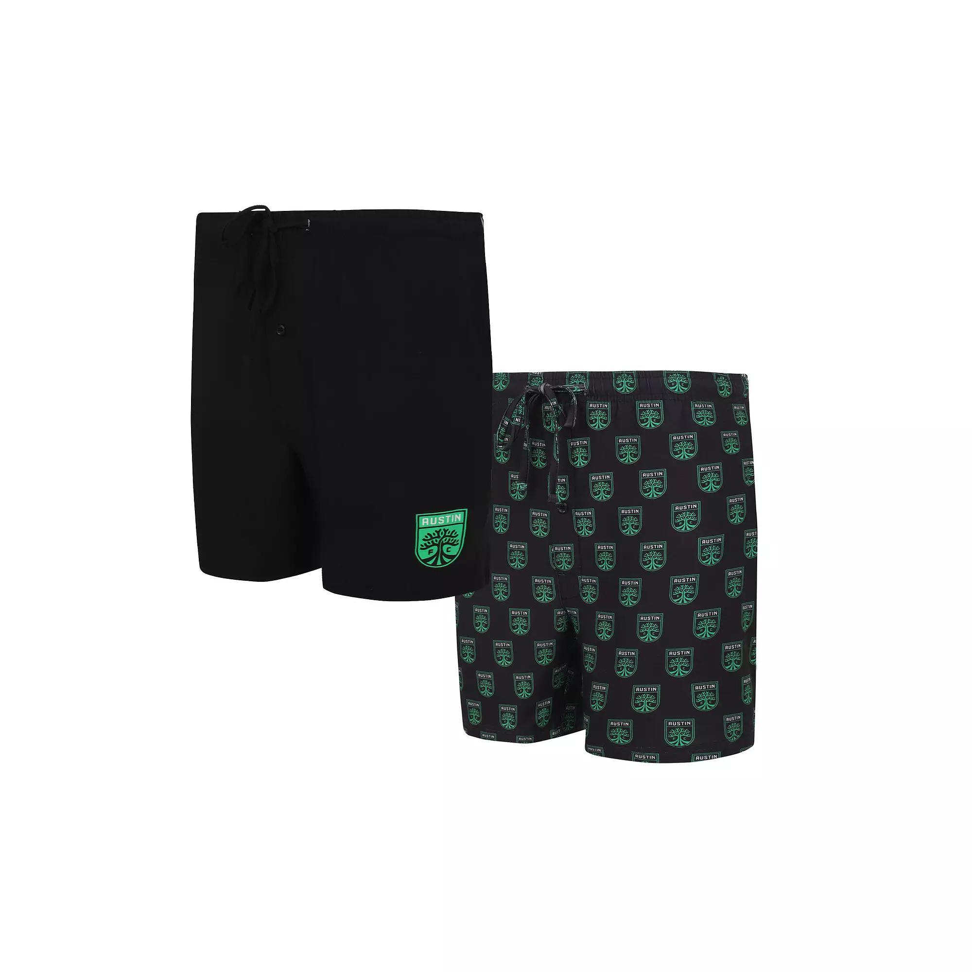 Men's Concepts Sport Black Austin FC Gauge Two-Pack Shorts Set, Size: Small, Afc Black Product Image