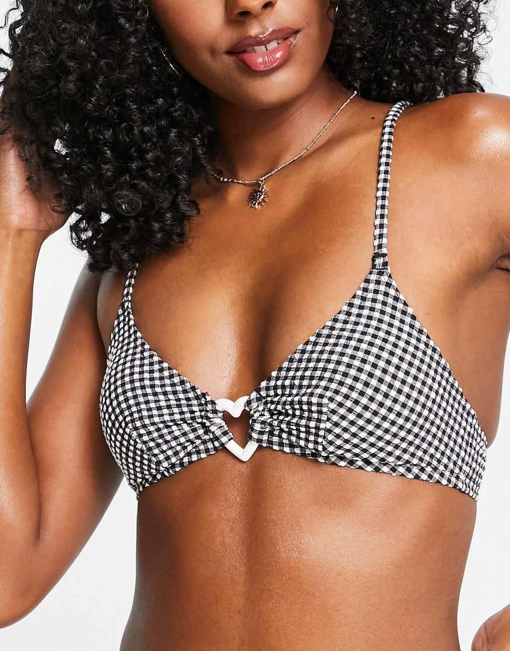 Monki polyester heart ring bikini top Product Image