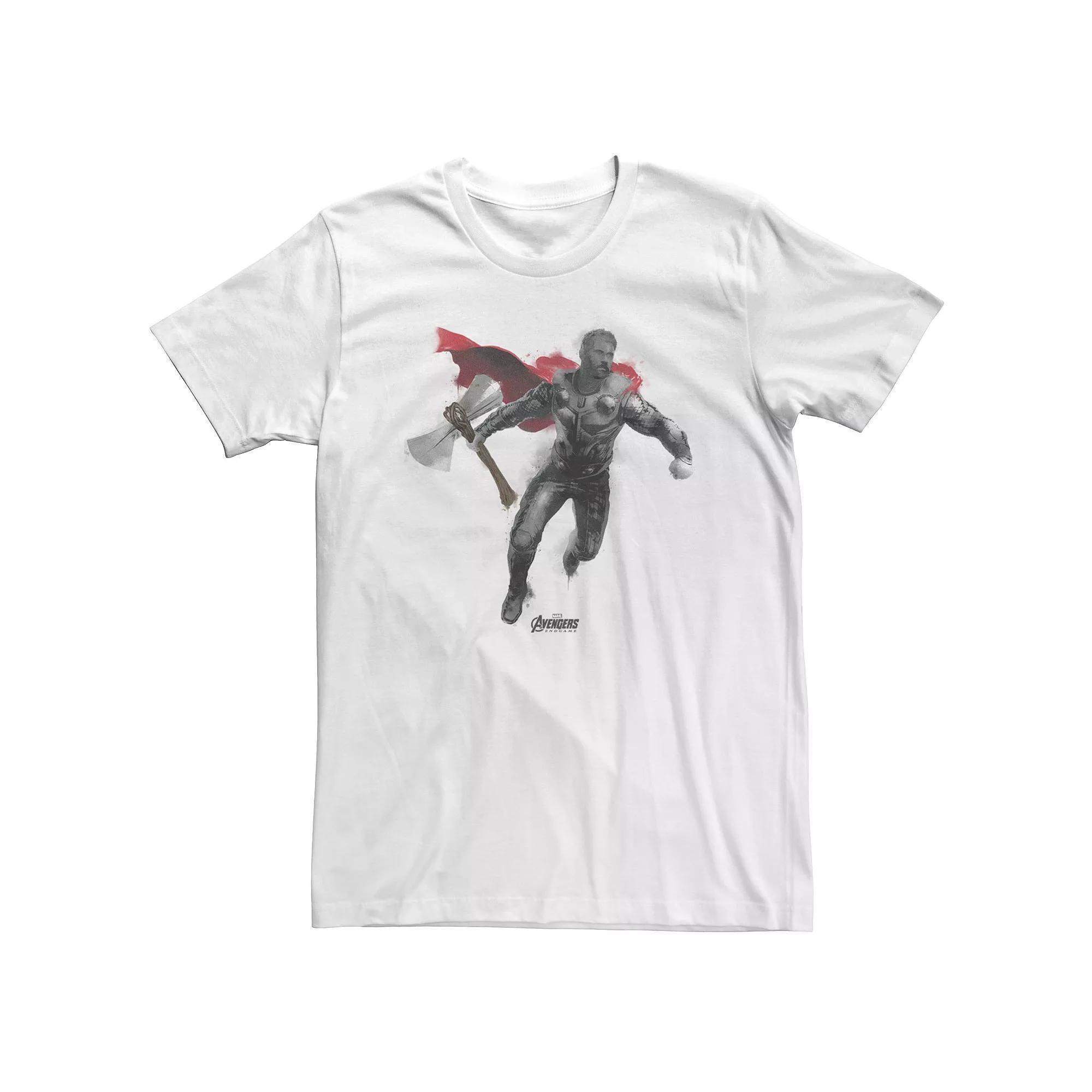 Big & Tall Marvel Avengers Endgame Thor Spray Paint Tee, Men's, Size: 3XL Tall, Athletic Grey Product Image