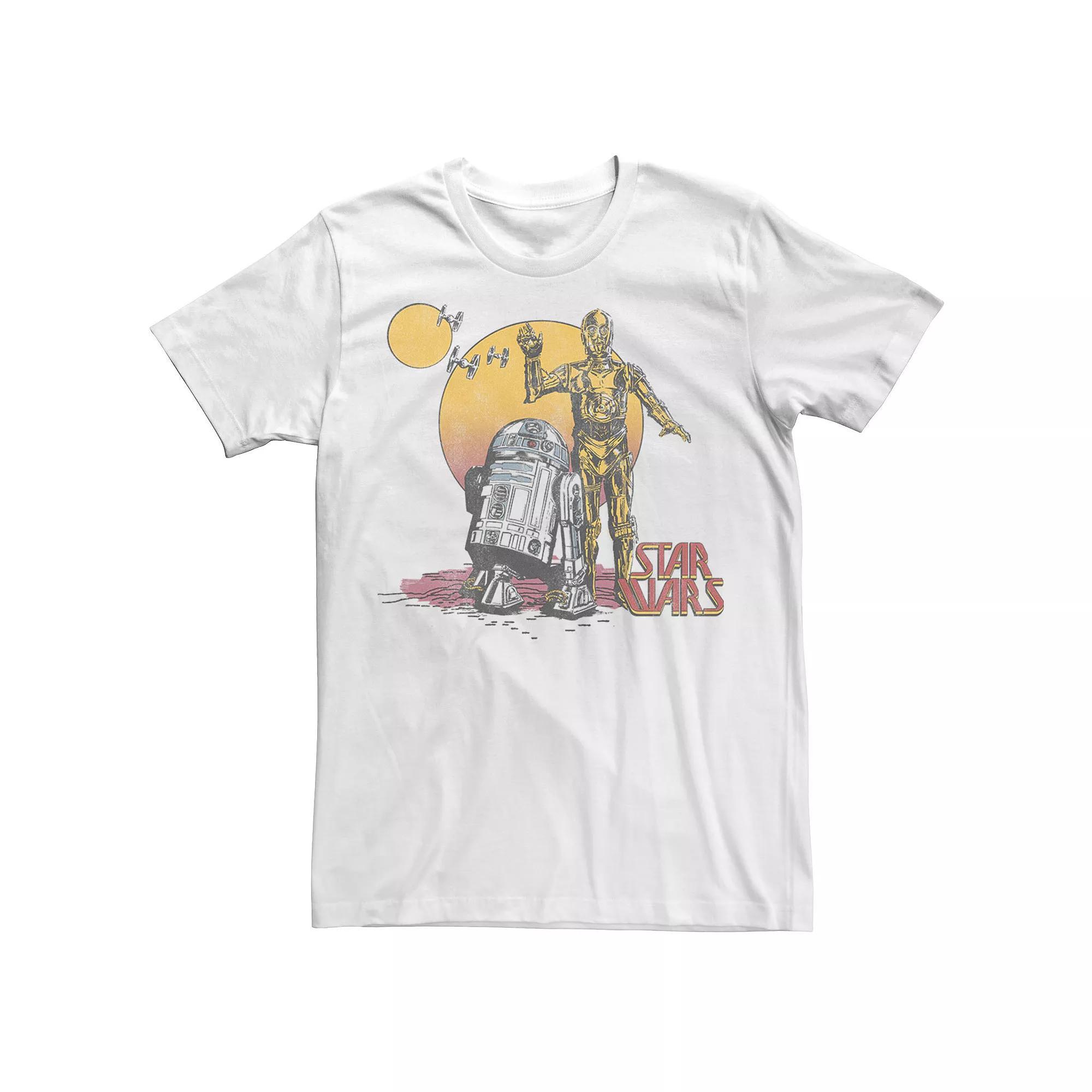 Men's Star Wars R2-D2 and C-3PO Portrait Graphic Tee, Size: XL, White Product Image
