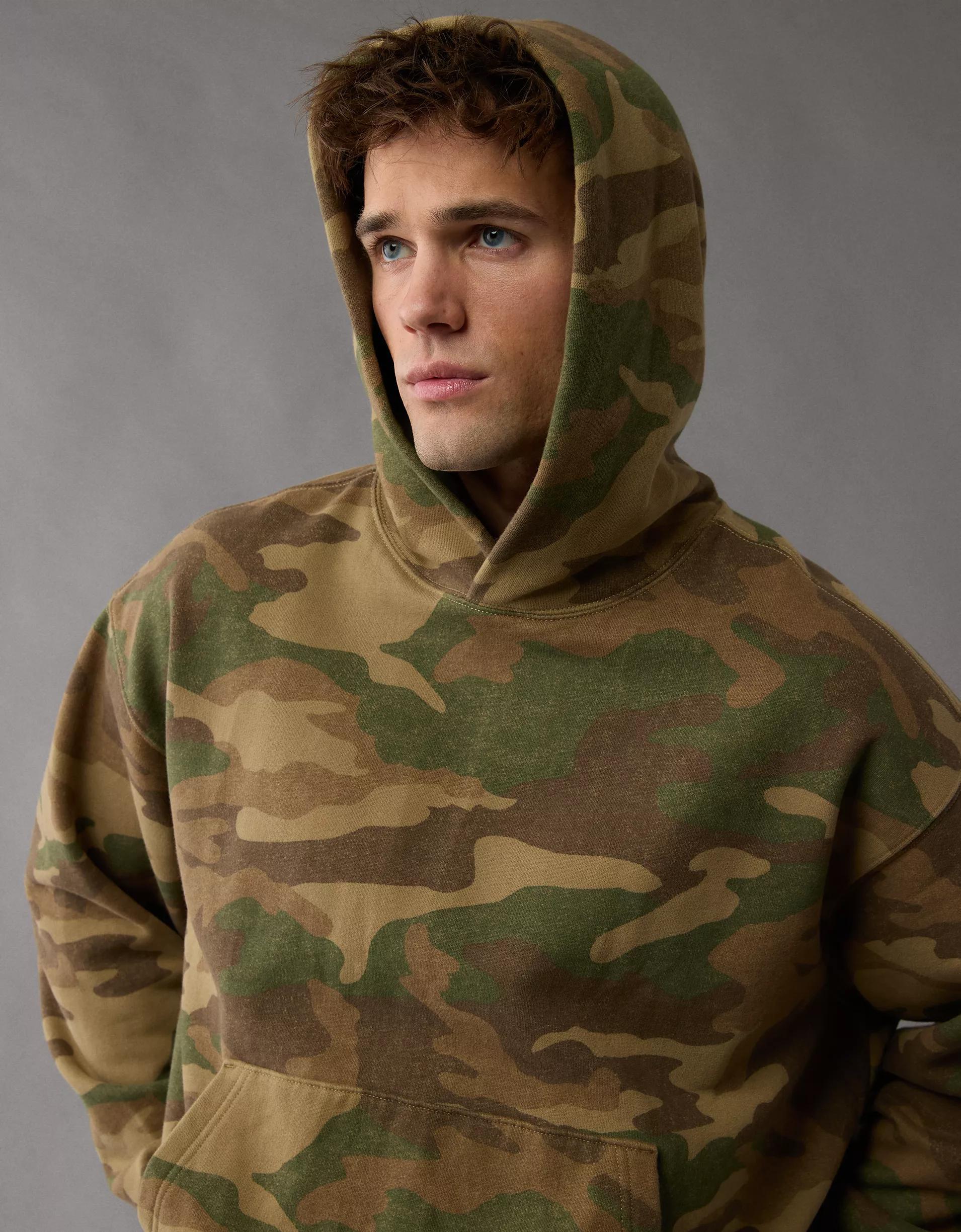 AE Laidback Luxe Heavyweight Camo Hoodie Product Image