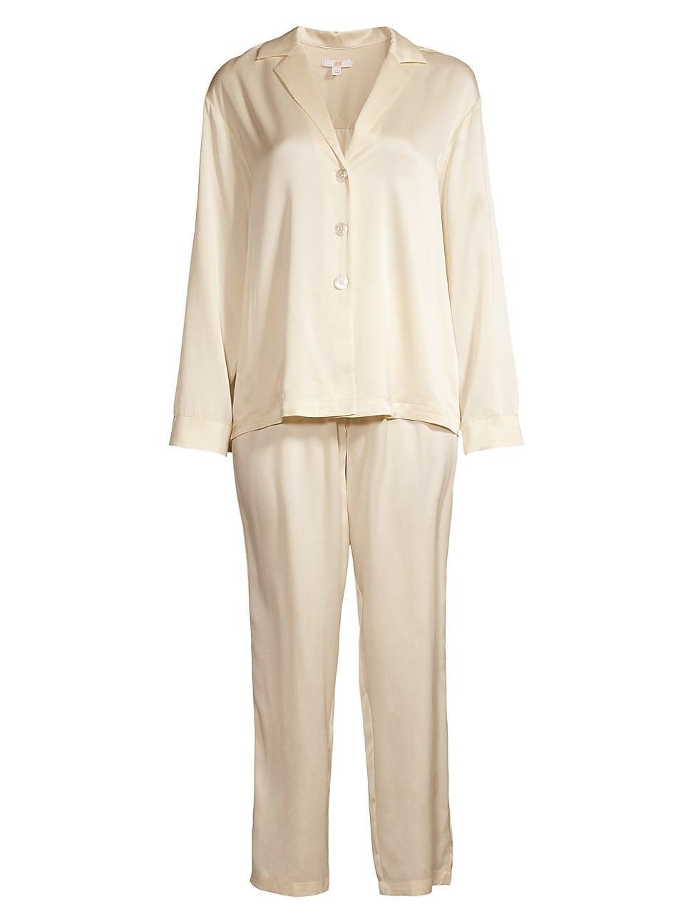 Washable Silk Long-Sleeve Pant Set Product Image