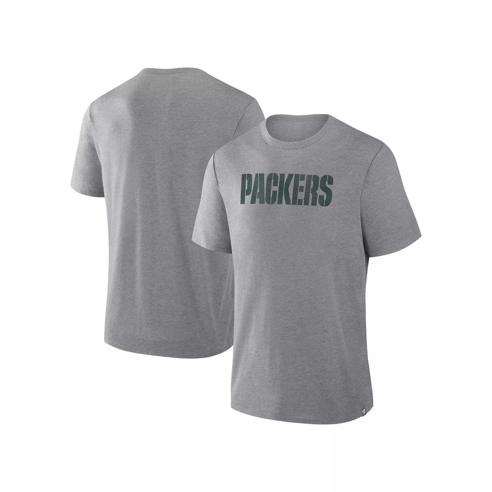 Men's Fanatics  Heather Gray Green Bay Packers Tri-Blend T-Shirt, Size: Small, Grey Product Image