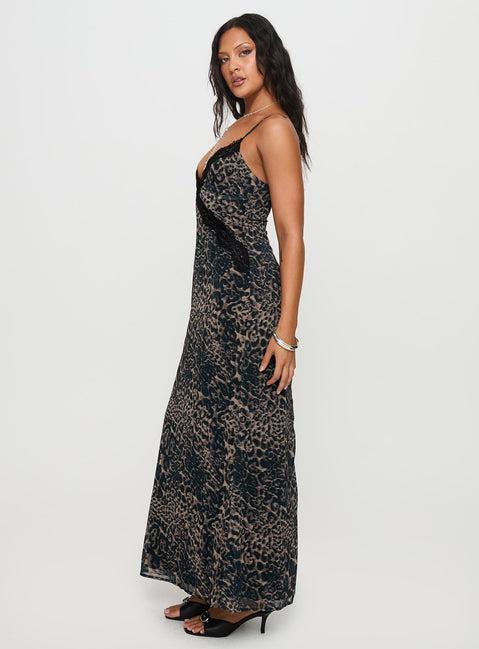 Rosalba Maxi Dress Leopard Product Image