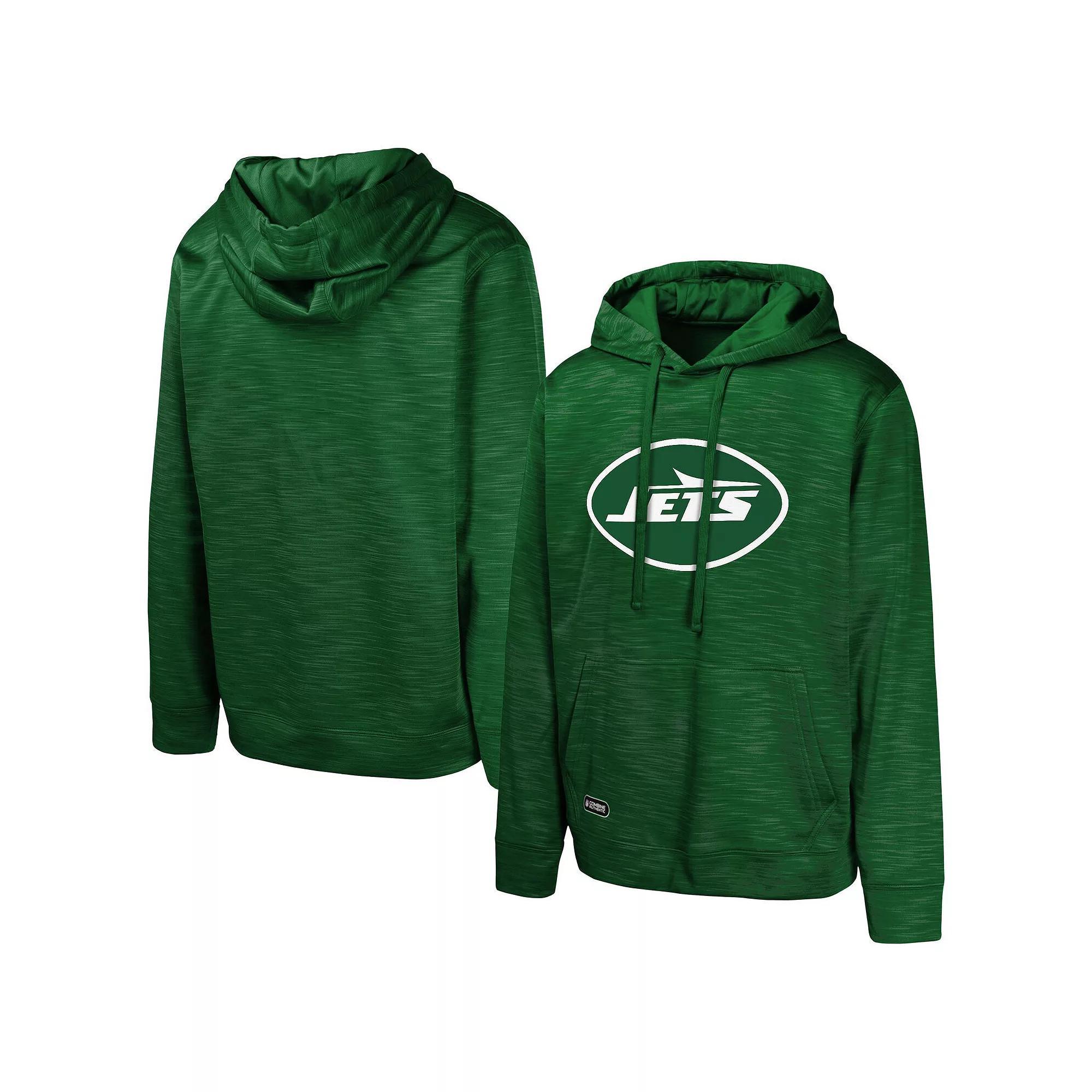 Men's Green New York Jets Streak Fleece Pullover Hoodie, Size: XL Product Image