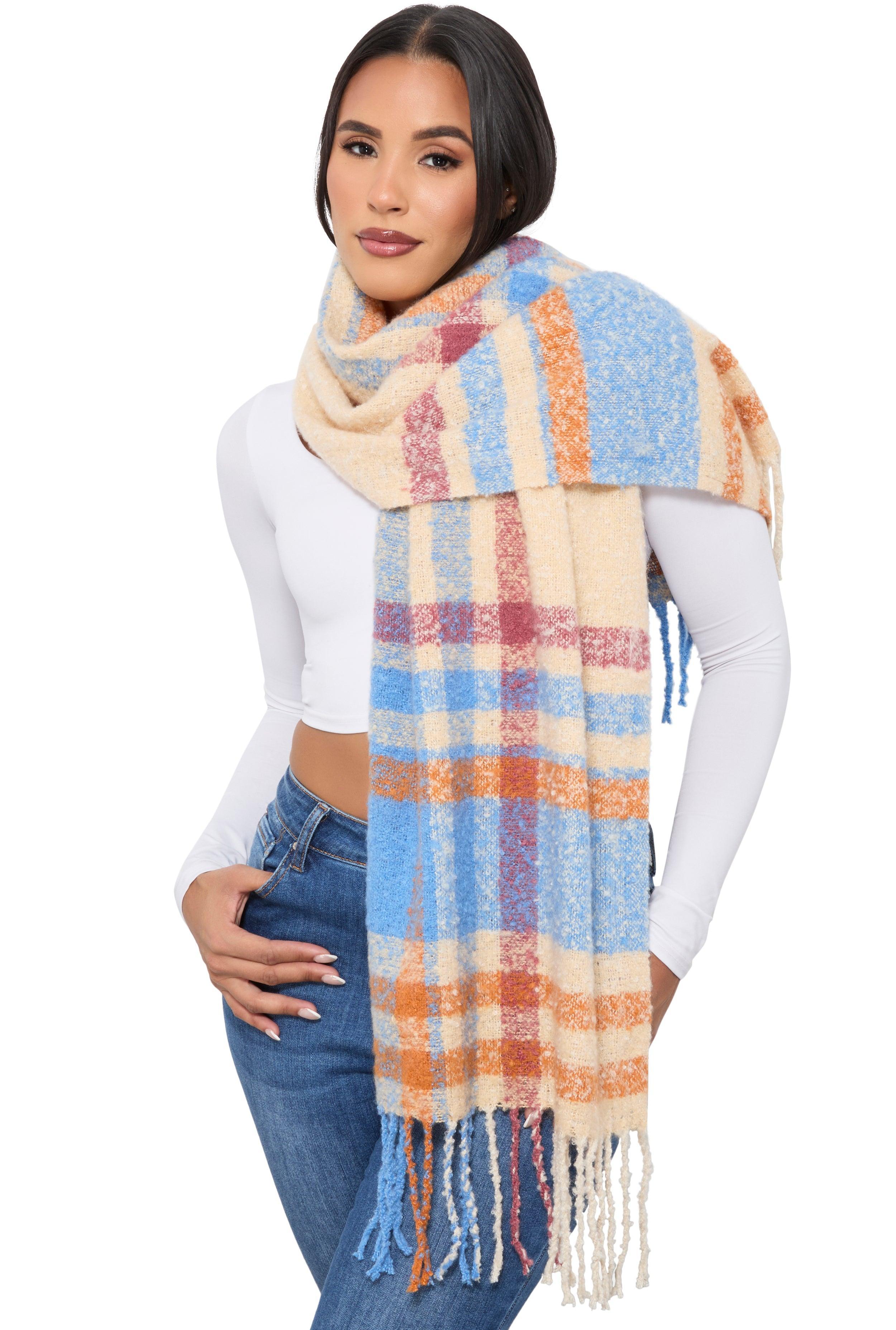 Boucle Plaid Scarf Female Product Image
